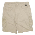 DICKIES Mens Shorts Beige Cargo Cotton Blend 2XL W38 Workwear Casual