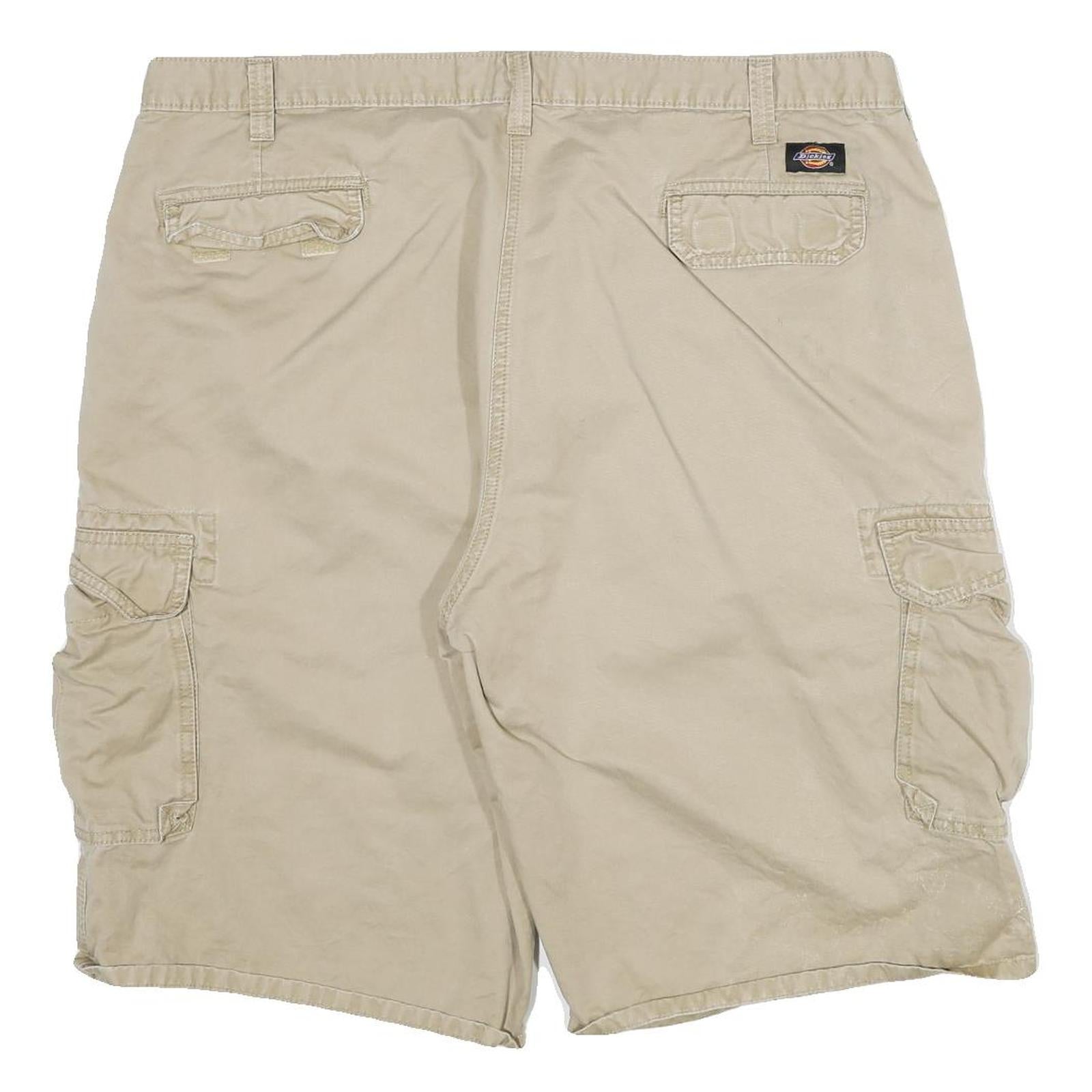 DICKIES Mens Shorts Beige Cargo Cotton Blend 2XL W38 Workwear Casual