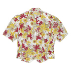 KLEIN PARIS Padded Shoulders Blouse Style Womens Shirt Cream Viscose Floral L