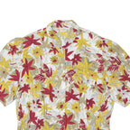 KLEIN PARIS Padded Shoulders Blouse Style Womens Shirt Cream Viscose Floral L