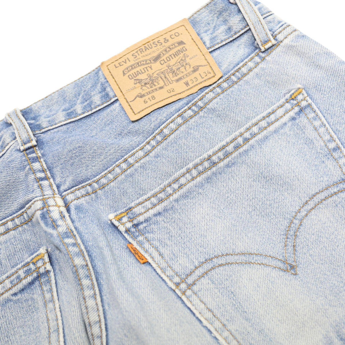 LEVI'S 618 02 Mens Jeans Blue Regular Straight Denim Stone Wash W33 L34 Classic