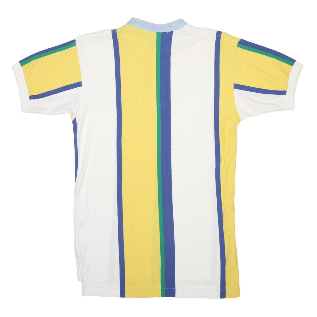 POLO RALPH LAUREN Mens Yellow & White Striped Short Sleeve Polo Shirt S Cotton