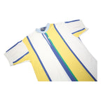 POLO RALPH LAUREN Mens Yellow & White Striped Short Sleeve Polo Shirt S Cotton
