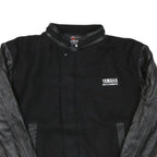 CANADA Mens Black & Black Wool Blend Bomber Jacket M Leather Sleeves Button