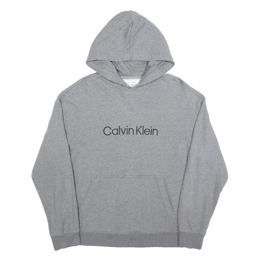 CALVIN KLEIN Womens Grey Hoodie XS Cotton Blend Casual Pullover Sweatshirt