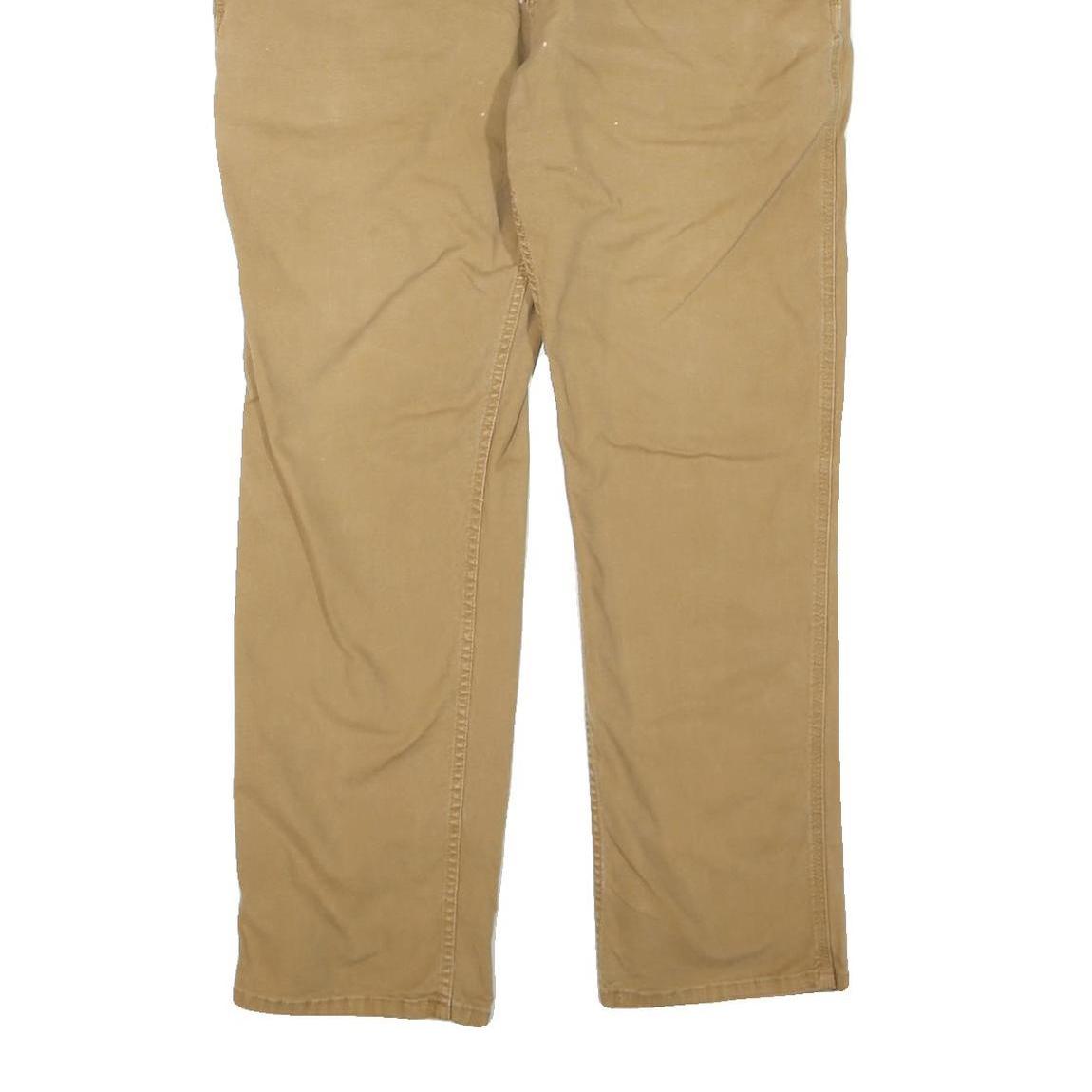 CARHARTT Mens Regular Fit Beige Cotton Blend Zip Trousers W40 L30 Workwear