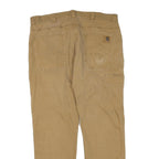 CARHARTT Mens Regular Fit Beige Cotton Blend Zip Trousers W40 L30 Workwear