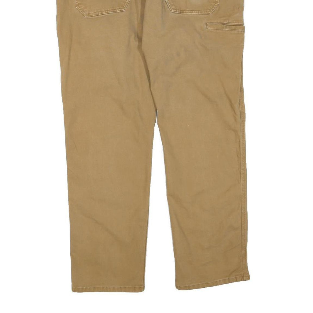 CARHARTT Mens Regular Fit Beige Cotton Blend Zip Trousers W40 L30 Workwear