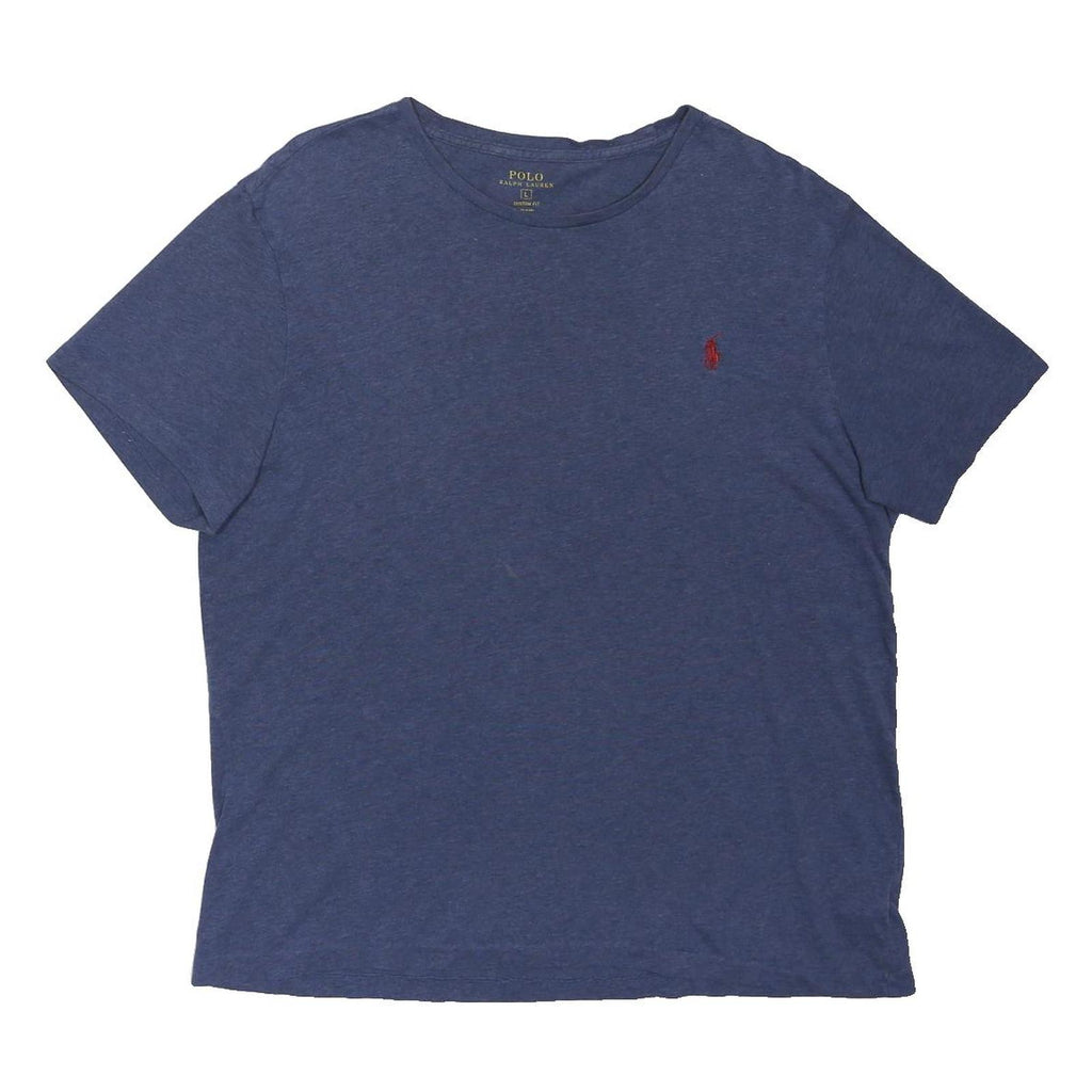 POLO RALPH LAUREN Mens Blue Graphic T-Shirt L Short Sleeve Crew Neck Classic