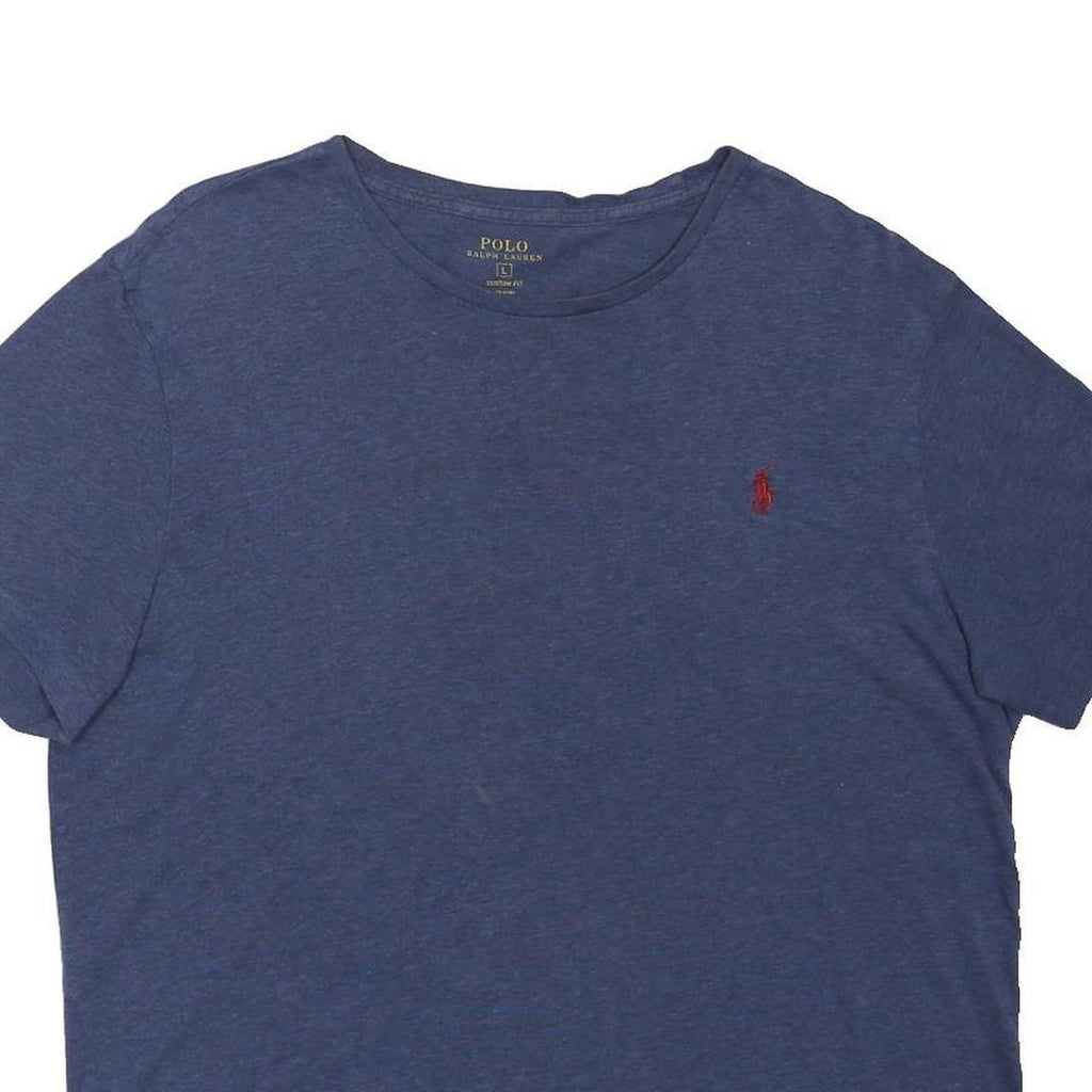 POLO RALPH LAUREN Mens Blue Graphic T-Shirt L Short Sleeve Crew Neck Classic