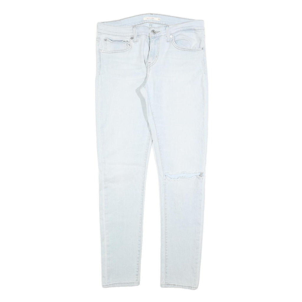 LEVI'S 601 Womens Slim Skinny Denim Light Blue W30 L32 Zip Cotton Blend Stretch