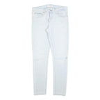 LEVI'S 601 Womens Slim Skinny Denim Light Blue W30 L32 Zip Cotton Blend Stretch
