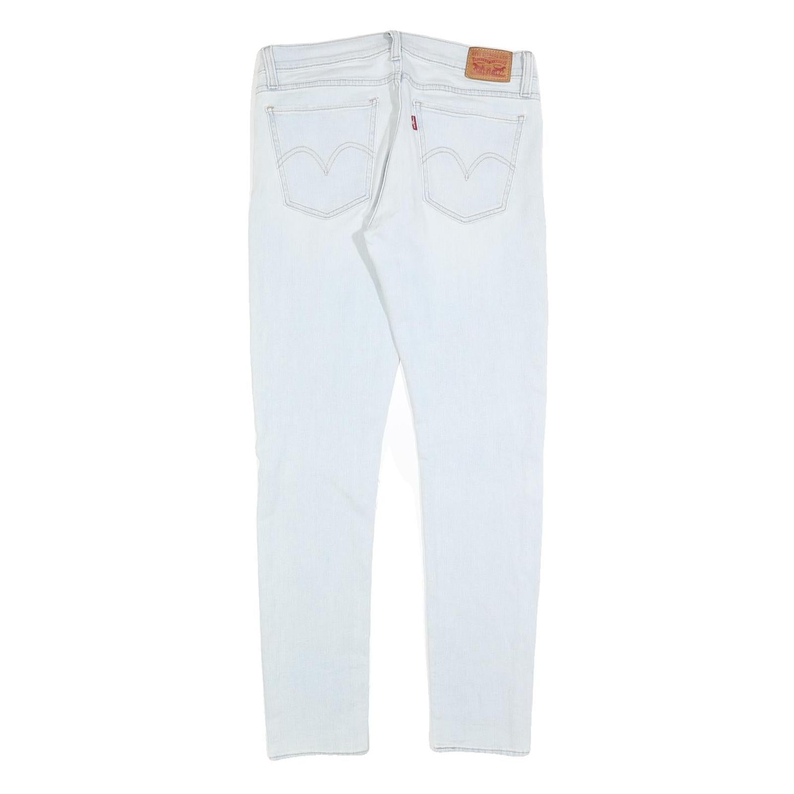 LEVI'S 601 Womens Slim Skinny Denim Light Blue W30 L32 Zip Cotton Blend Stretch