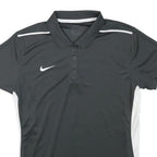 NIKE Womens Black & White Short Sleeve Plain M Performance Golf Polo Shirt