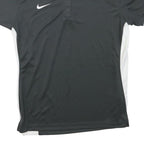 NIKE Womens Black & White Short Sleeve Plain M Performance Golf Polo Shirt