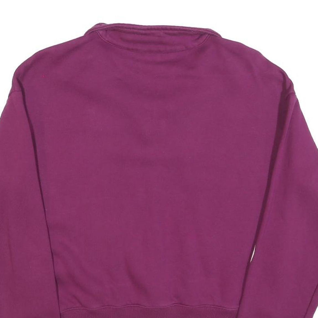 CHAMPION Womens Purple 1/4 Zip Sweatshirt S Champion Branding Cotton Blend