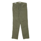 LEVI'S Womens Cotton Blend Green Regular Straight Trousers W27 L25 Button