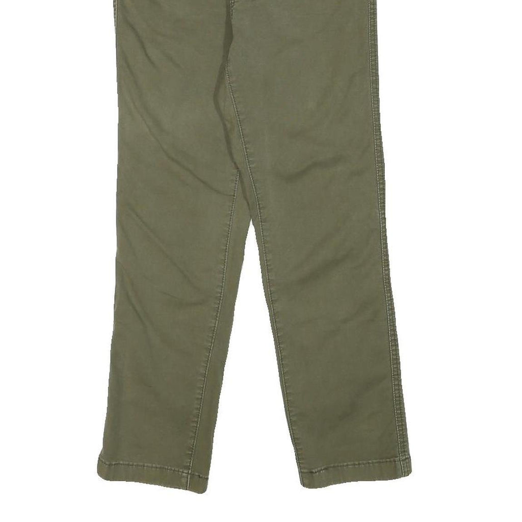 LEVI'S Womens Cotton Blend Green Regular Straight Trousers W27 L25 Button
