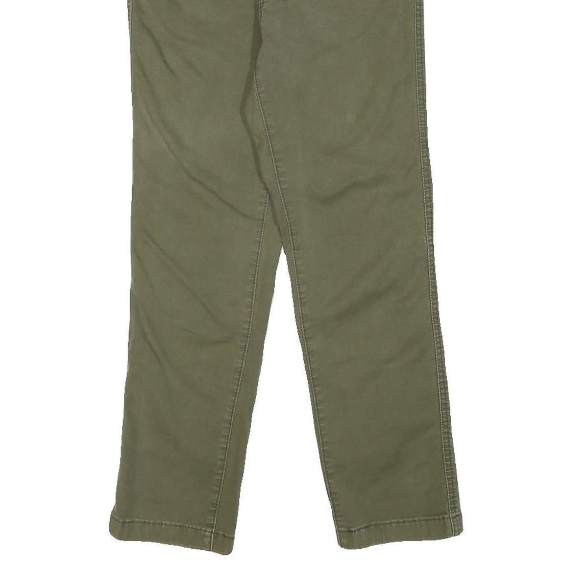 LEVI'S Womens Cotton Blend Green Regular Straight Trousers W27 L25 Button