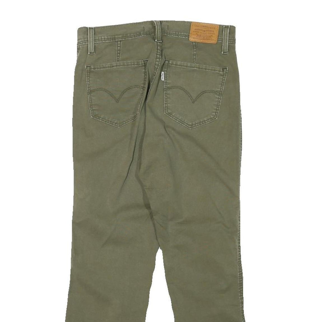 LEVI'S Womens Cotton Blend Green Regular Straight Trousers W27 L25 Button