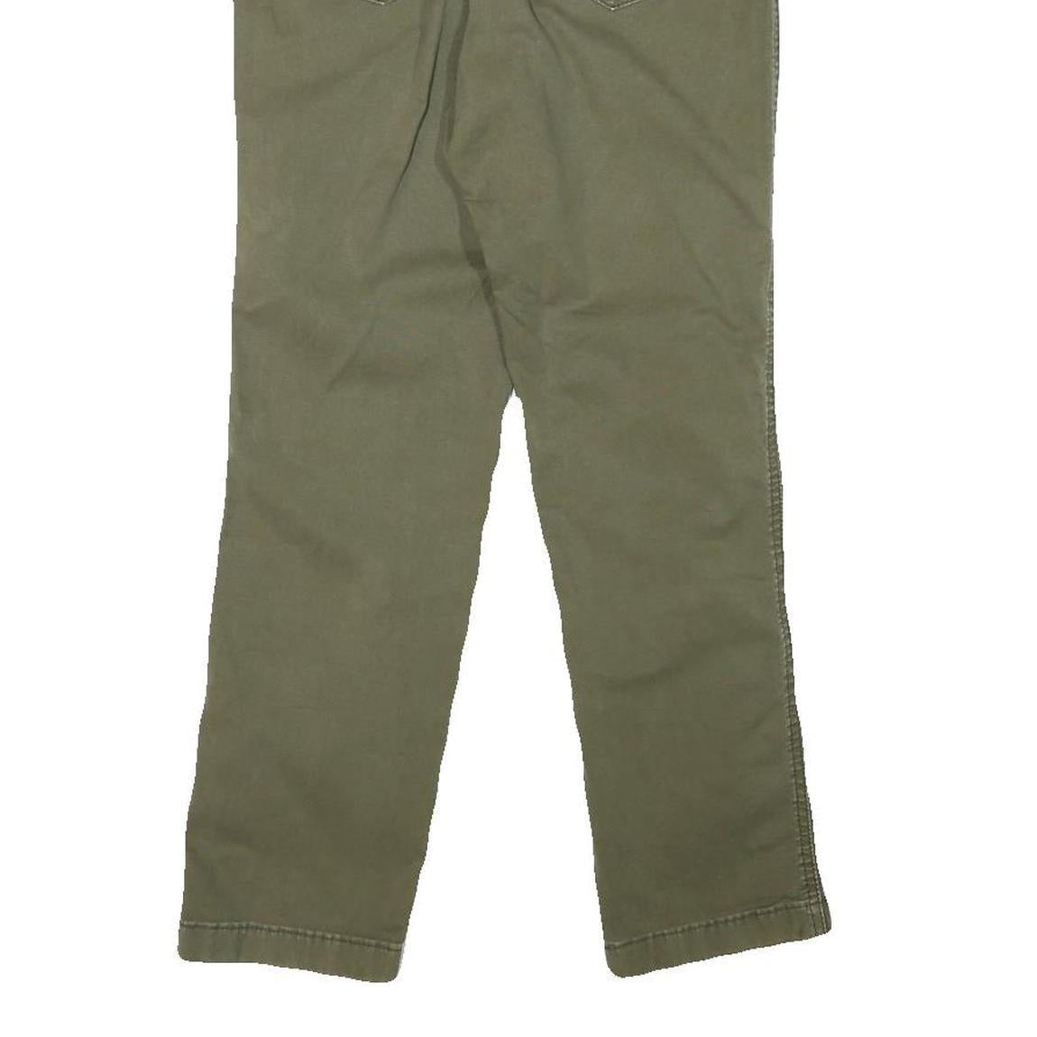 LEVI'S Womens Cotton Blend Green Regular Straight Trousers W27 L25 Button