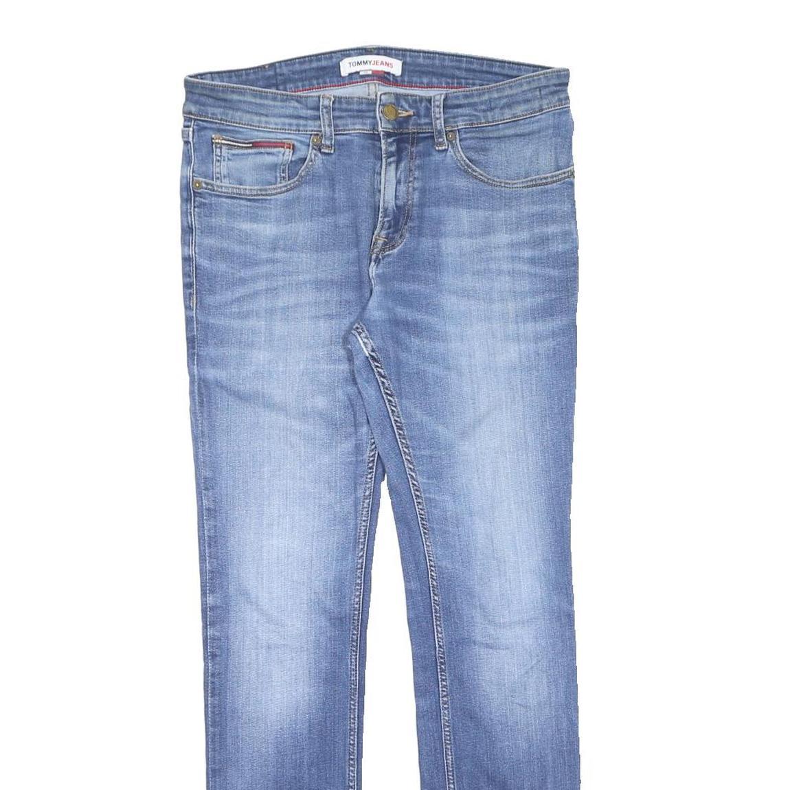TOMMY JEANS Mens Slim Blue Denim Medium Wash Jeans W32 L32 Zip Slim Fit Pockets