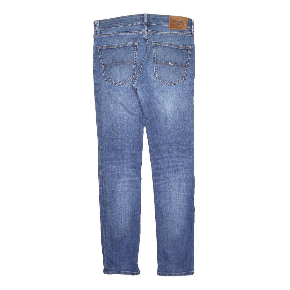 TOMMY JEANS Mens Slim Blue Denim Medium Wash Jeans W32 L32 Zip Slim Fit Pockets