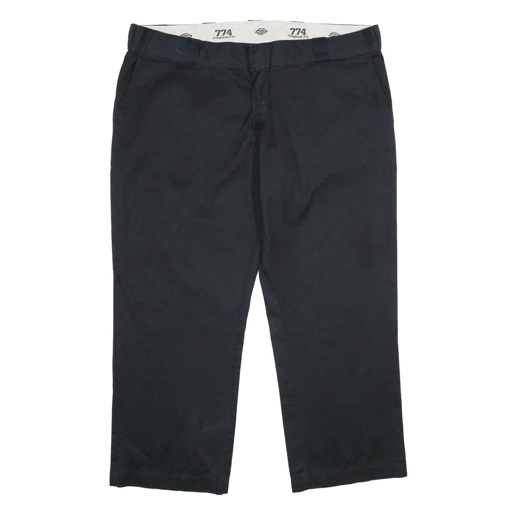 DICKIES Womens Polyester Blend Classic Black Trousers W40 L30 Straight Zip