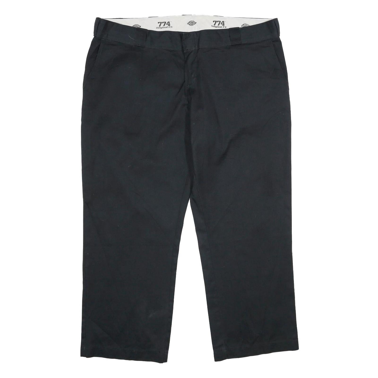 DICKIES Womens Polyester Blend Classic Black Trousers W40 L30 Straight Zip