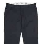 DICKIES Womens Polyester Blend Classic Black Trousers W40 L30 Straight Zip
