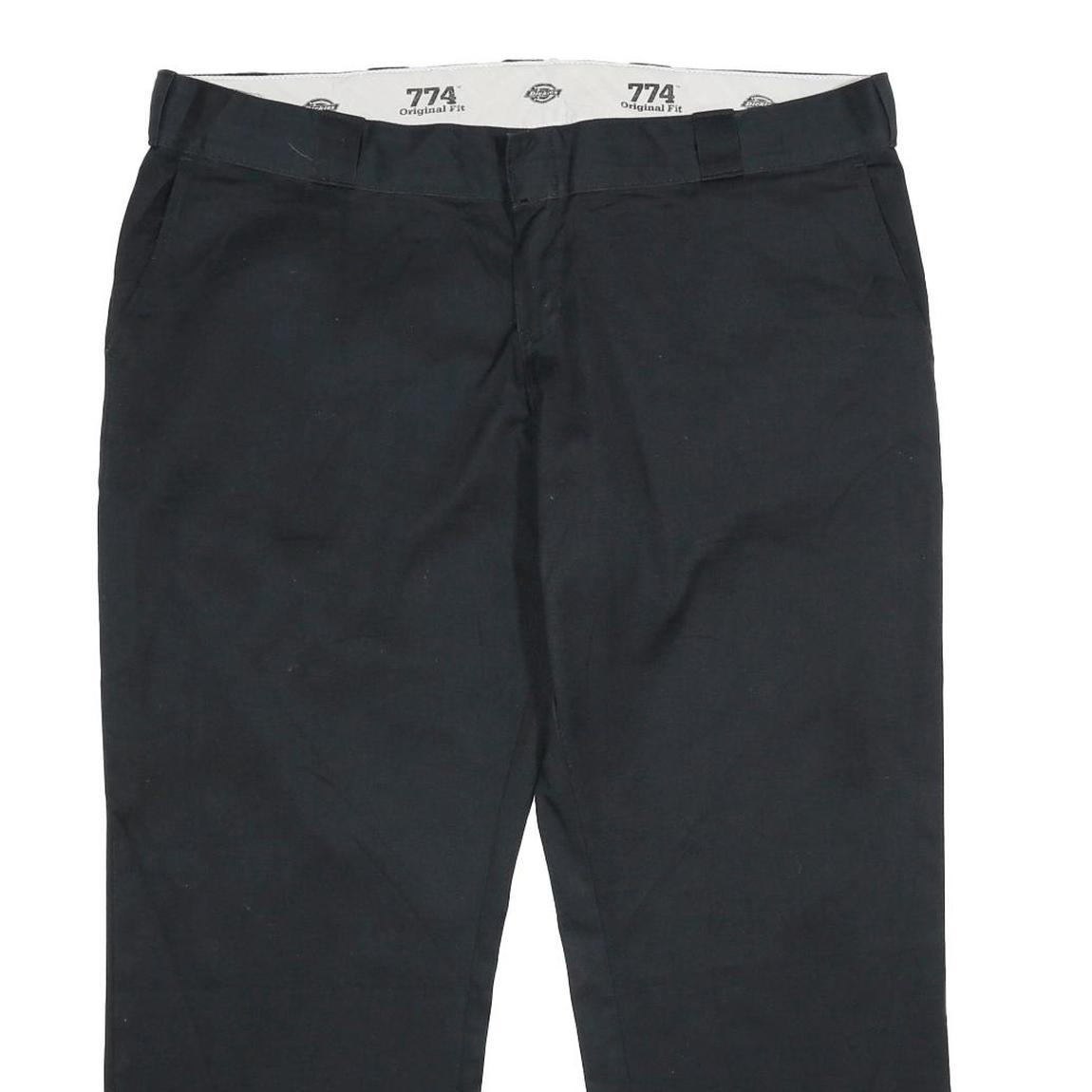 DICKIES Womens Polyester Blend Classic Black Trousers W40 L30 Straight Zip