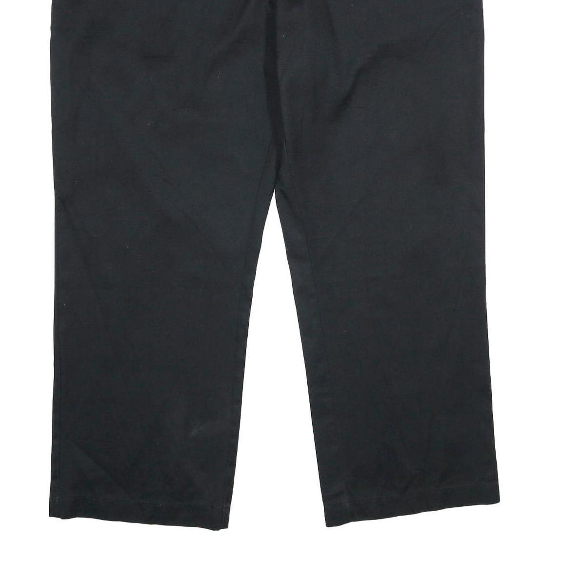 DICKIES Womens Polyester Blend Classic Black Trousers W40 L30 Straight Zip