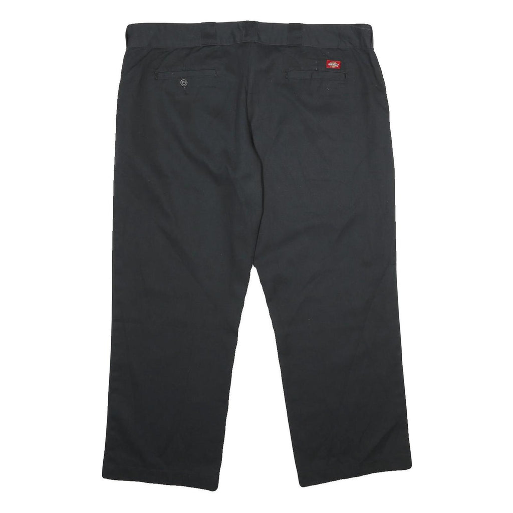DICKIES Womens Polyester Blend Classic Black Trousers W40 L30 Straight Zip