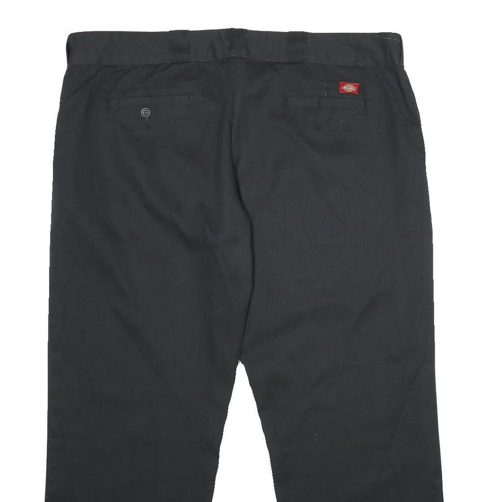 DICKIES Womens Polyester Blend Classic Black Trousers W40 L30 Straight Zip