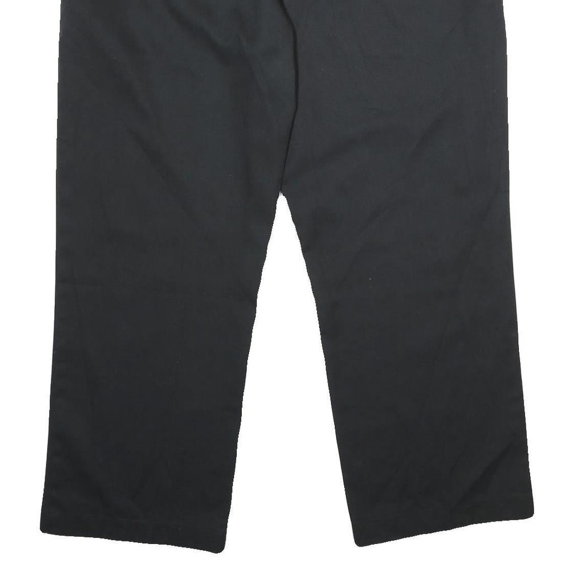 DICKIES Womens Polyester Blend Classic Black Trousers W40 L30 Straight Zip