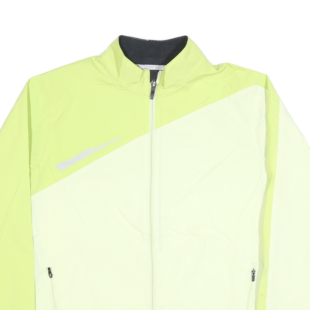 NEW BALANCE Womens Yellow & Cream Running Jacket XL Polyester Blend Zip