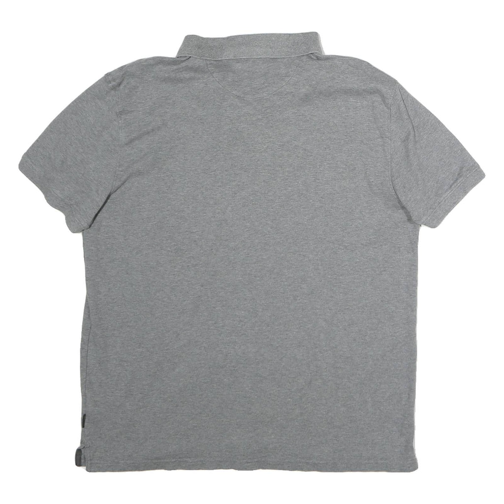 CALVIN KLEIN Mens Grey Short Sleeve Plain Polo Shirt L Casual Classic Cotton