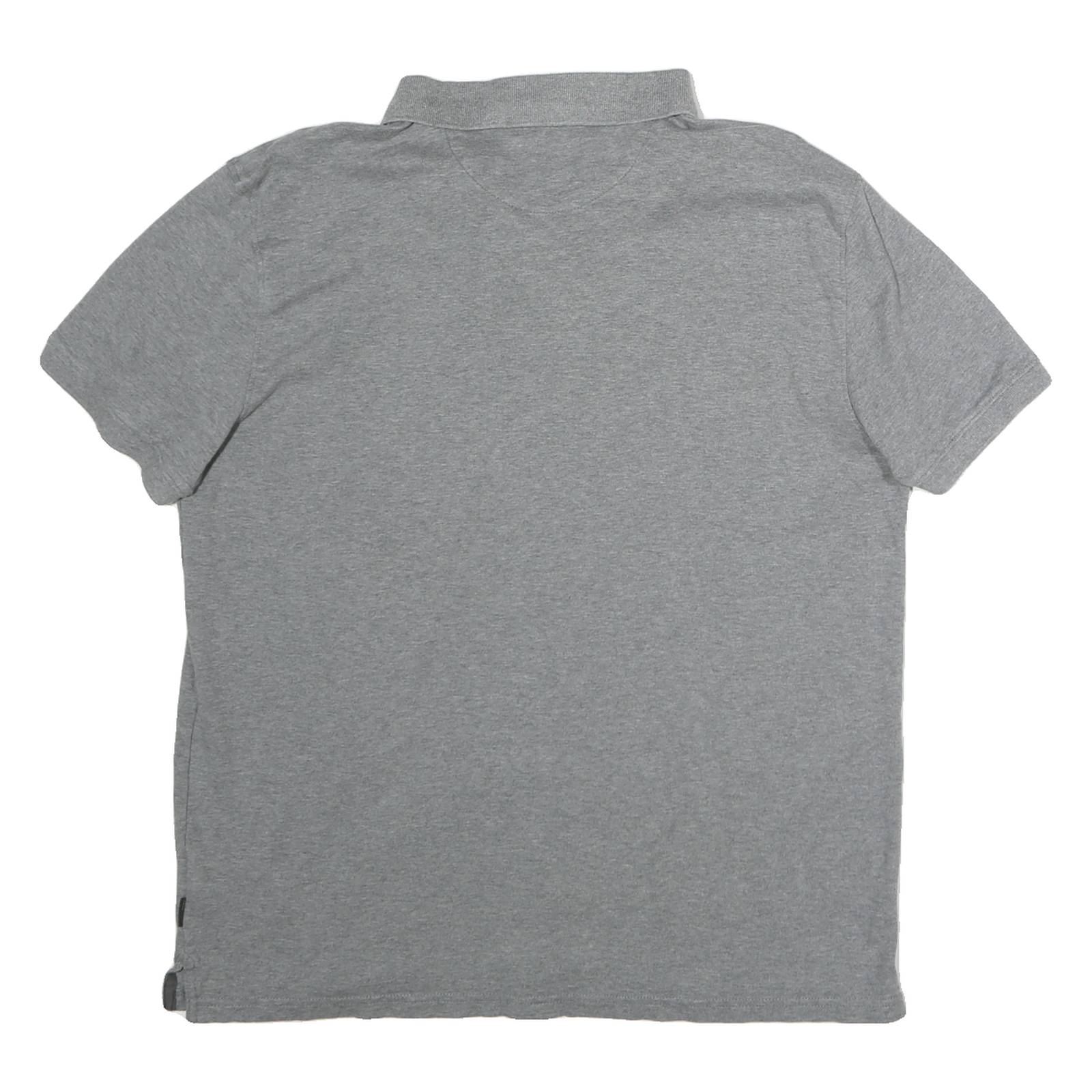 CALVIN KLEIN Mens Grey Short Sleeve Plain Polo Shirt L Casual Classic Cotton