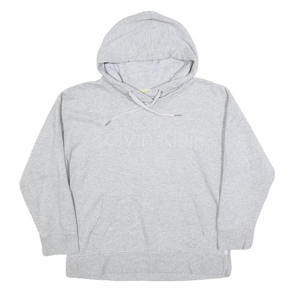 CALVIN KLEIN Womens Grey Hoodie M Cotton Blend Casual Sweatshirt
