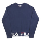 FILA Mens Navy Crew Neck M Cotton Blend Logo Print Sweatshirt Pullover
