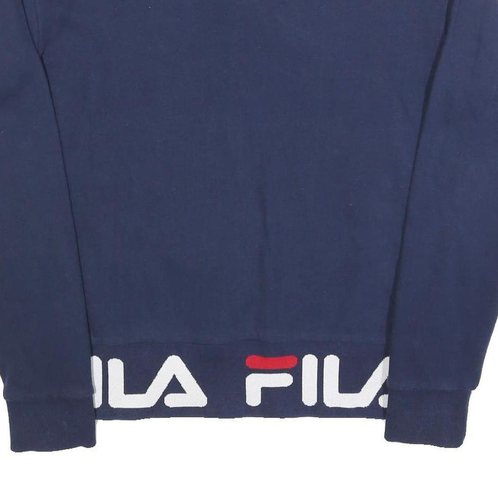 FILA Mens Navy Crew Neck M Cotton Blend Logo Print Sweatshirt Pullover