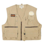 TEENY NYMPH Mens Beige Utility Jacket L Polyester Blend Zip Plain Outdoor Vest