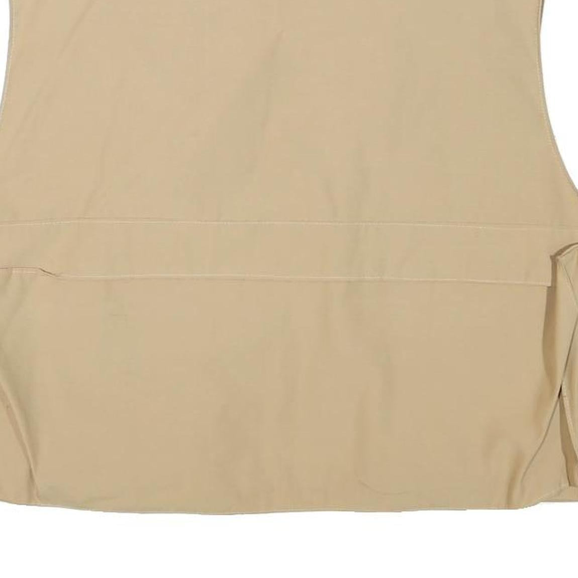 TEENY NYMPH Mens Beige Utility Jacket L Polyester Blend Zip Plain Outdoor Vest