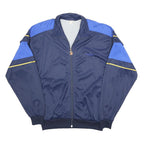 CAMPAGNOLO Mens Blue & Navy Track Jacket L Polyester Colourblock Zip Long Sleeve