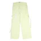 LOVE GEN Womens Relaxed Light Yellow Cargo Trousers W31 L30 Casual Cotton Blend