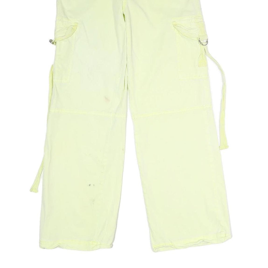 LOVE GEN Womens Relaxed Light Yellow Cargo Trousers W31 L30 Casual Cotton Blend