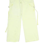LOVE GEN Womens Relaxed Light Yellow Cargo Trousers W31 L30 Casual Cotton Blend