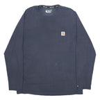 CARHARTT Mens Navy Blue Bitterroot Plumbing Graphic T-Shirt L Long Sleeve Crew