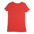 TOMMY HILFIGER Womens Red Graphic T-Shirt XXS Short Sleeve Crew Neck Cotton