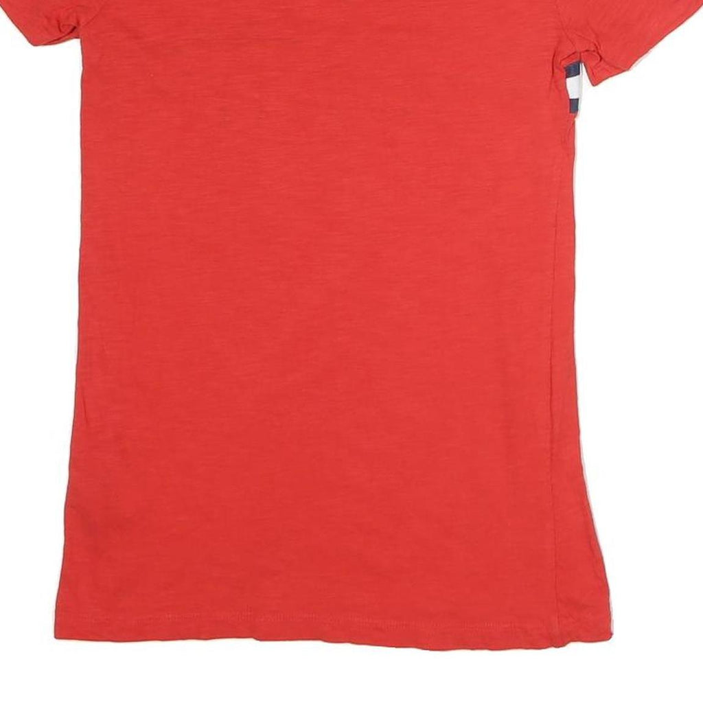 TOMMY HILFIGER Womens Red Graphic T-Shirt XXS Short Sleeve Crew Neck Cotton